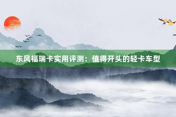 东风福瑞卡实用评测：值得开头的轻卡车型